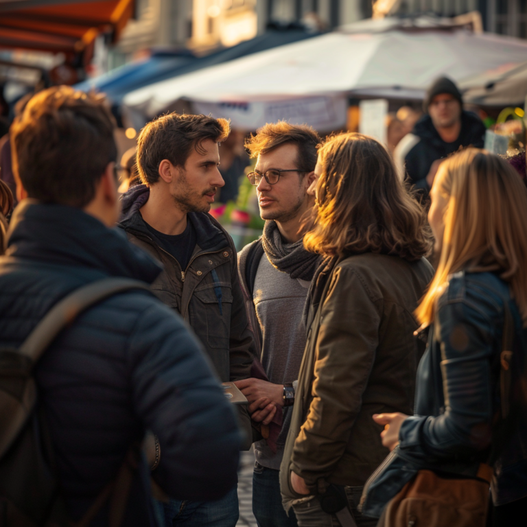 Menschen auf Straßenfest